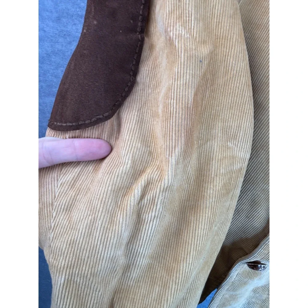 Vintage Blazer Sport Coat‎ 46R* Jacket Tan Corduroy Elbow Patches Distressed